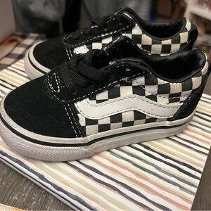Vans Kids Black and White Checkered Shoes
